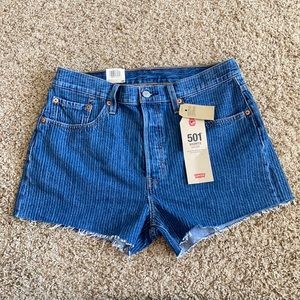 Denim Blue Striped Levi’s shorts